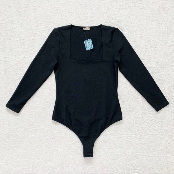 Free People Truth or Square Bodysuit, Black - Picture 6 of 13